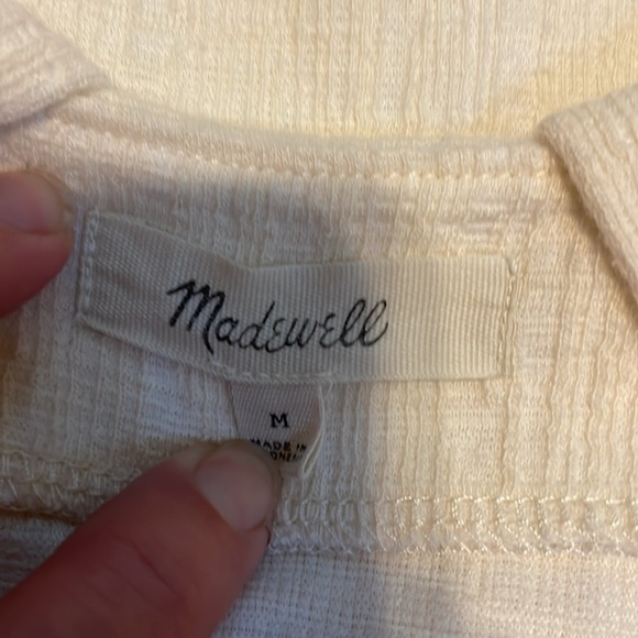 Madewell women’s medium 8 10 tank top shirt cream beige cross back solid basic - Picture 7 of 8